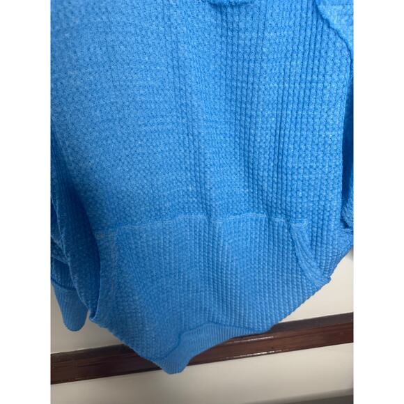 We The Free Westend Thermal Top Large Oversized Kangaroo Pocket Blue - Picture 4 of 7